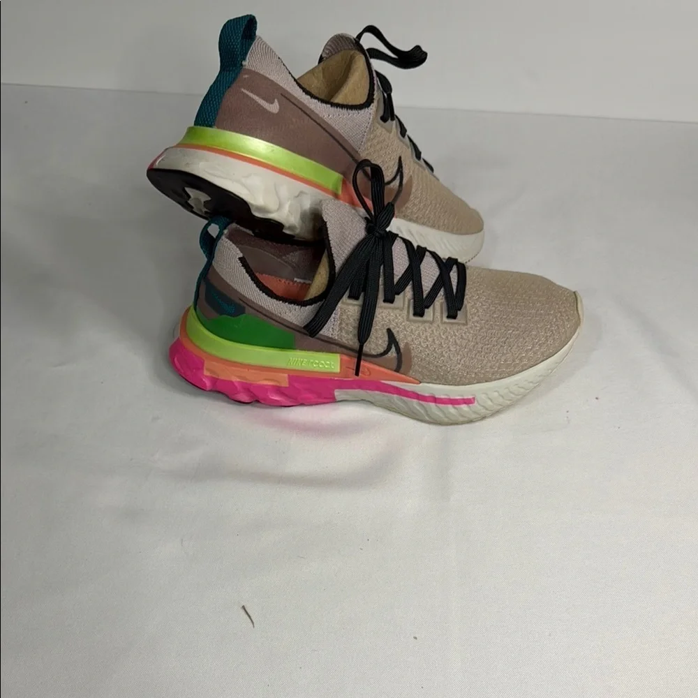 Nike Women's Athletic Shoes - Beige, Pink, Green